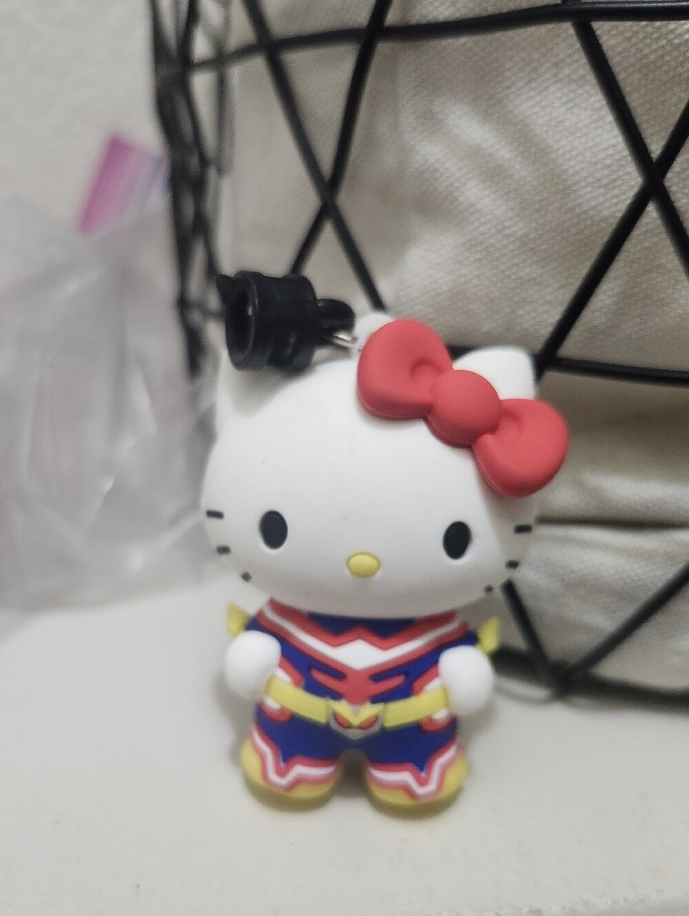 Hello Kitty Red Bow Superhero Figure Keychain - Kids Toy